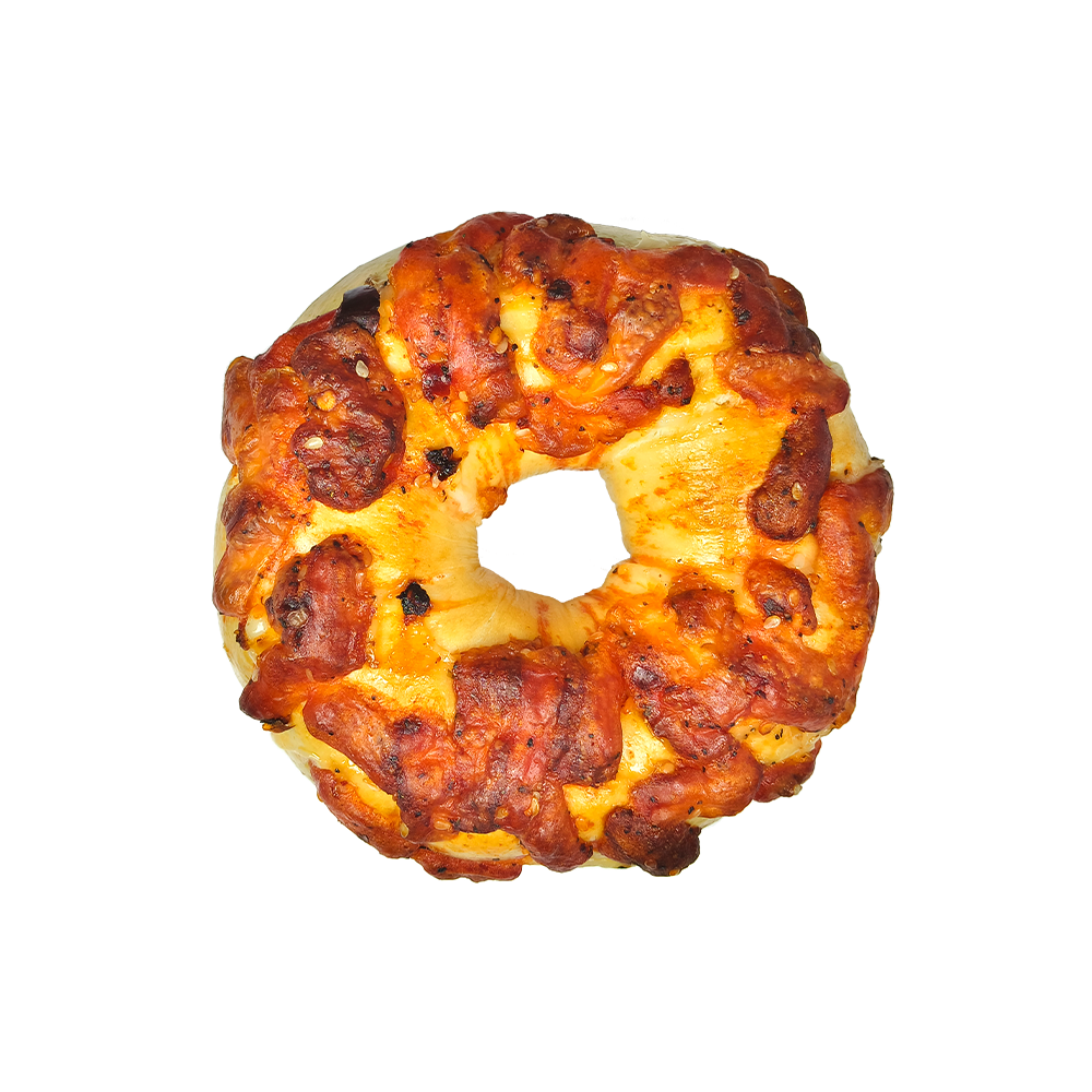 有嚼劲贝果底藤椒鸡肉贝果