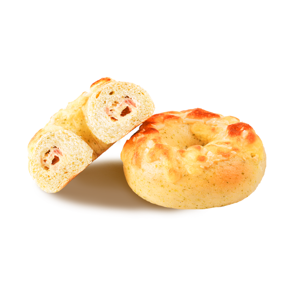 金黄酥脆洋芋火腿贝果